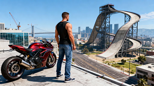 Motor Bike Stunt 3D Bike Game Captura de Tela 5
