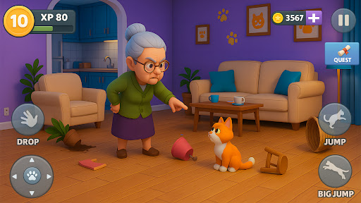 Kitty vs Granny House Chaos Screenshot 1