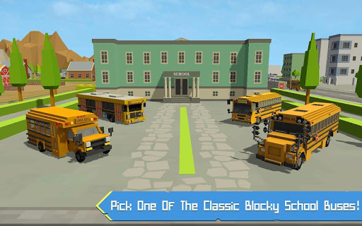 School Bus Game Blocky World スクリーンショット 1