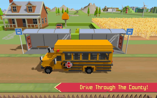 School Bus Game Blocky World スクリーンショット 2