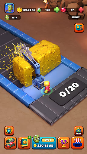 Idle Zombie Miner: Tycoon Ouro Captura de Tela 3